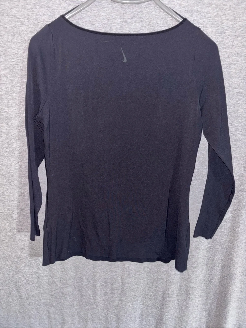 Nike Yoga Black Long Sleeve Boatneck Top